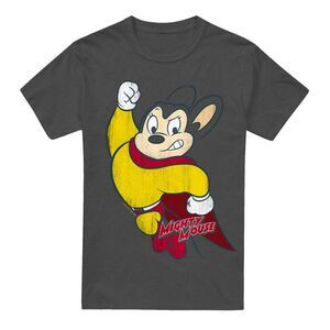 Mighty Mouse Unisex Adult Classic Hero T-Shirt / Charcoal